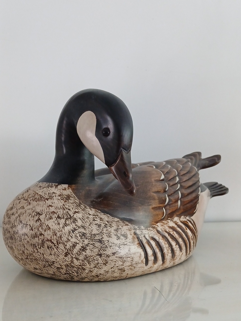 Tom Taber HUTCH GOOSE 2001 Handcarved Wooden Goose 20" Oregon Wildlife Carvings